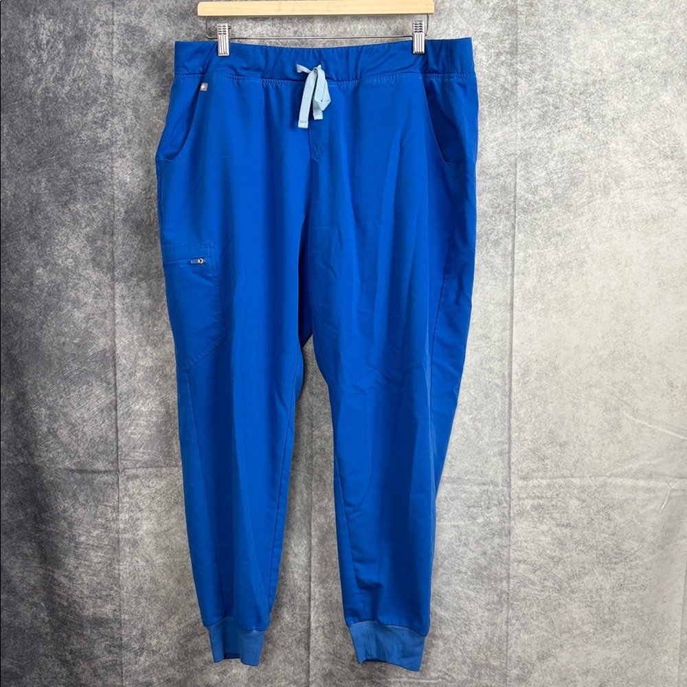 FIGS Technical Collection Blue Scrub Zamora‎ Bottoms Cargo Pocket Size XXL